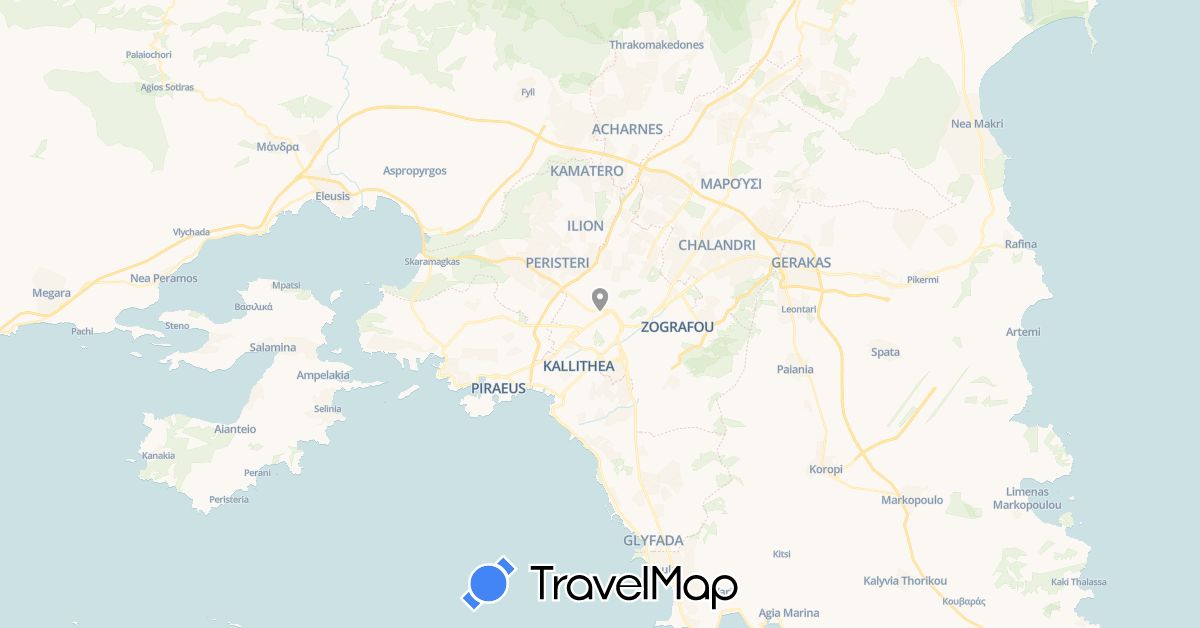 TravelMap itinerary: plane in Greece (Europe)